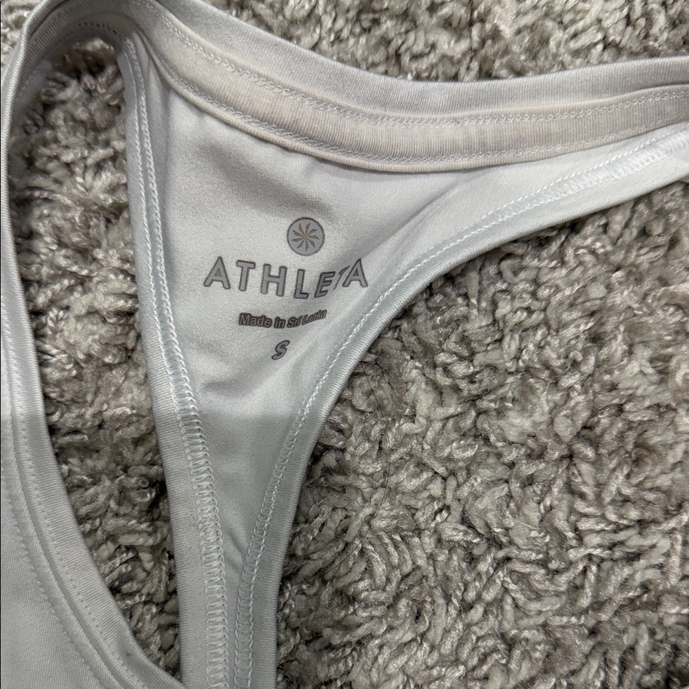 Athleta Ivory Racerback Tank Top Size Small - Picture 2 of 6